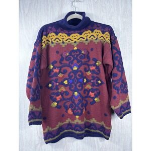 Vintage Kitty Hawk Vivian Wang Sweater Small Oversized Art Knit Cozy Retro!